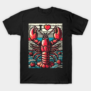 I Heart Crawfish Crayfish Crawdad Boil Design T-Shirt